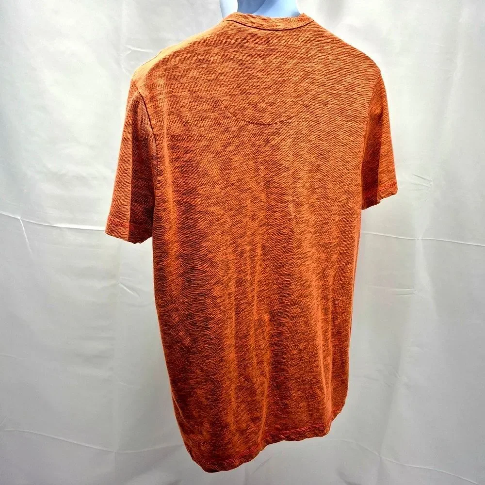 GUESS Burnt Orange Short Sleeve Henley Shirt Men's XXL - Picture 3 of 8